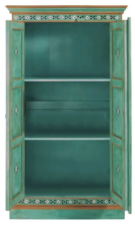 Armadietto verde in mango massiccio 87x152x38 cm Prem – Støraa