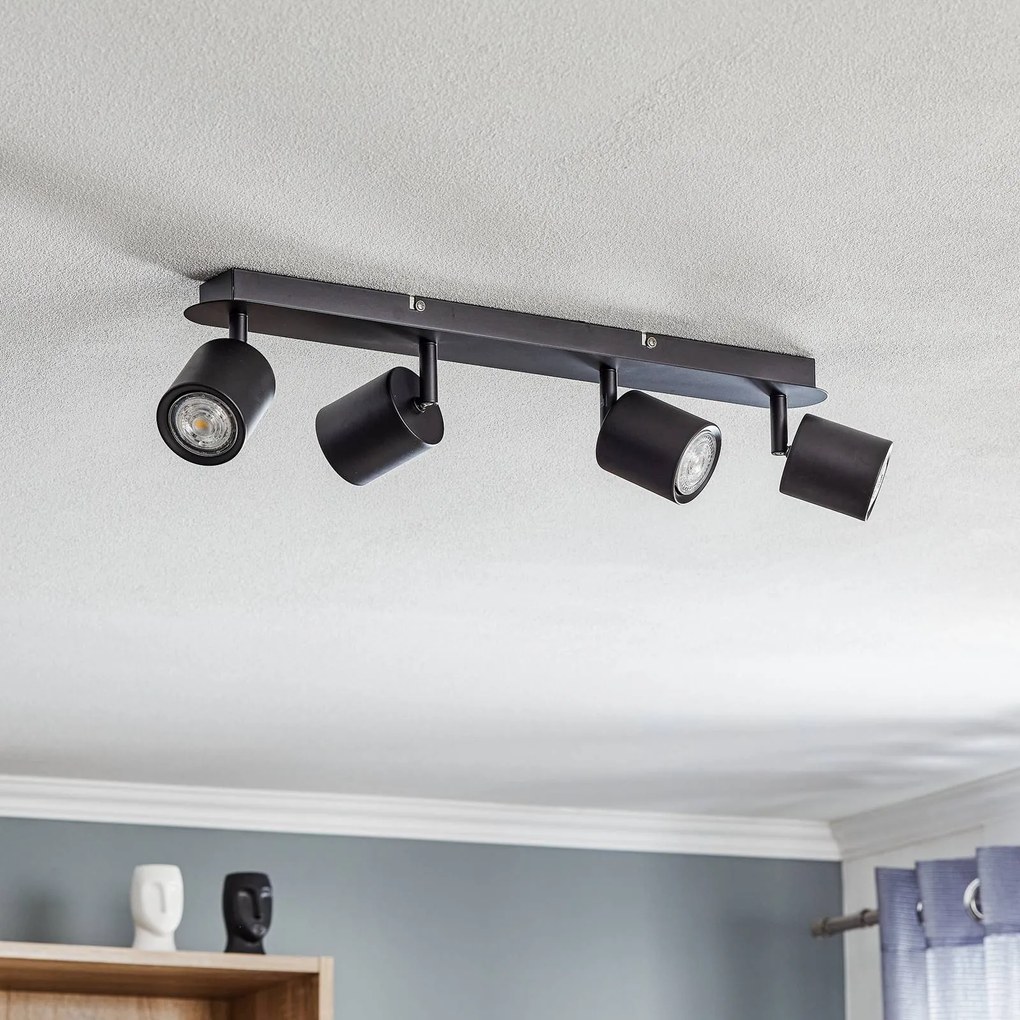 Luminex Faretto da soffitto Modo in metallo, nero, 4 luci