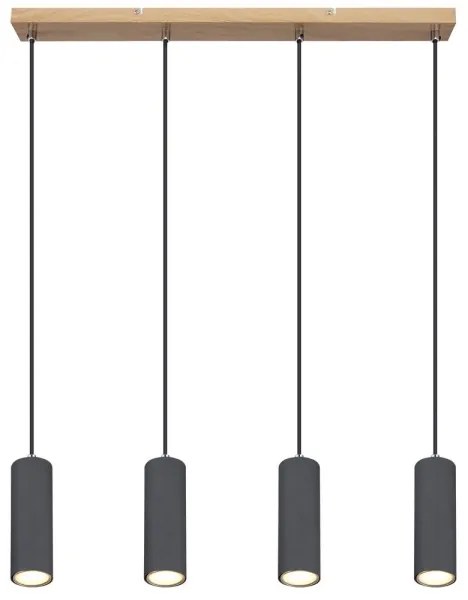 Globo 57911-4HG - Lampadario a sospensione con filo ROBBY 4xGU10/35W/230V grigio/marrone