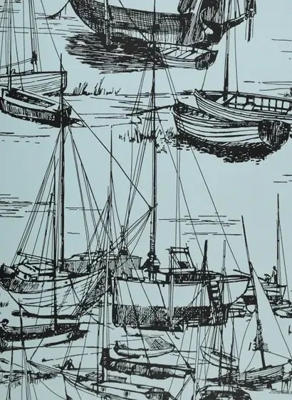 Little Greene Carta da parati Zingara - Cerulean Sea