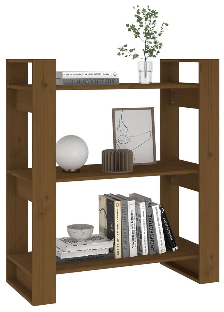 Libreria/divisorio miele 80x35x91 cm legno massello