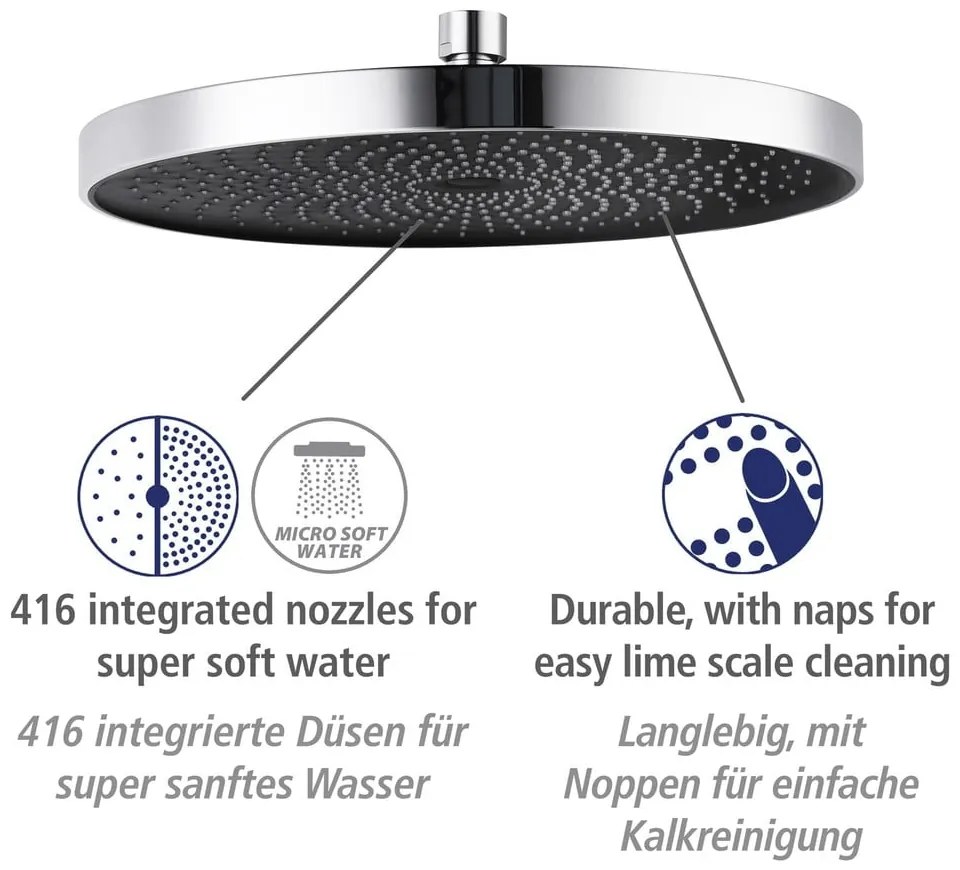 Set doccia in acciaio inox argento lucido 120 cm Soft Water - Wenko