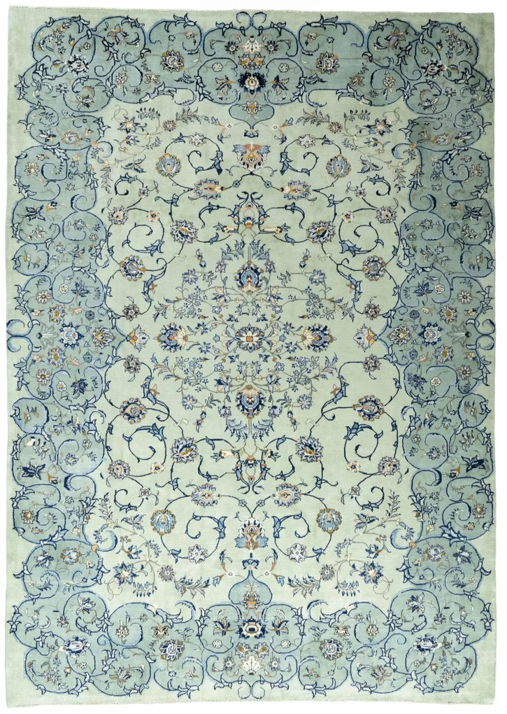 Kashan Tappeto persiano 260x360 Verde (Iran) Annodato A Mano