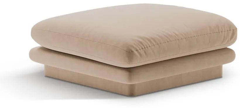 Poggiapiedi beige con rivestimento in velluto Torino – Micadoni