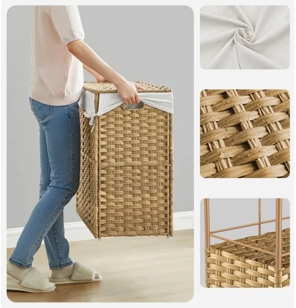 Cesto porta biancheria FLYN in rattan