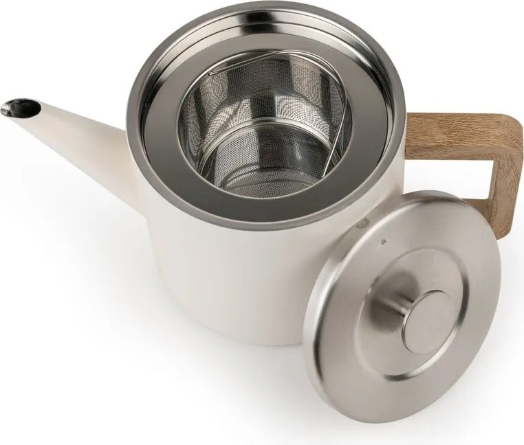 Teiera avorio in acciaio inox con filtro 1,1 l Duet Narvik – Bredemeijer