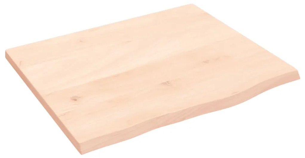 Ripiano a parete 60x50x2 cm legno massello rovere non trattato