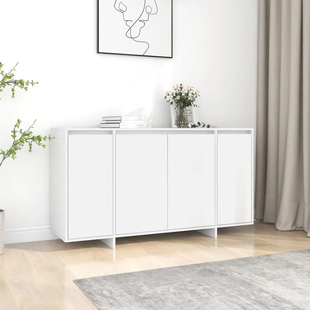 Credenza bianca 135x41x75 cm in truciolato