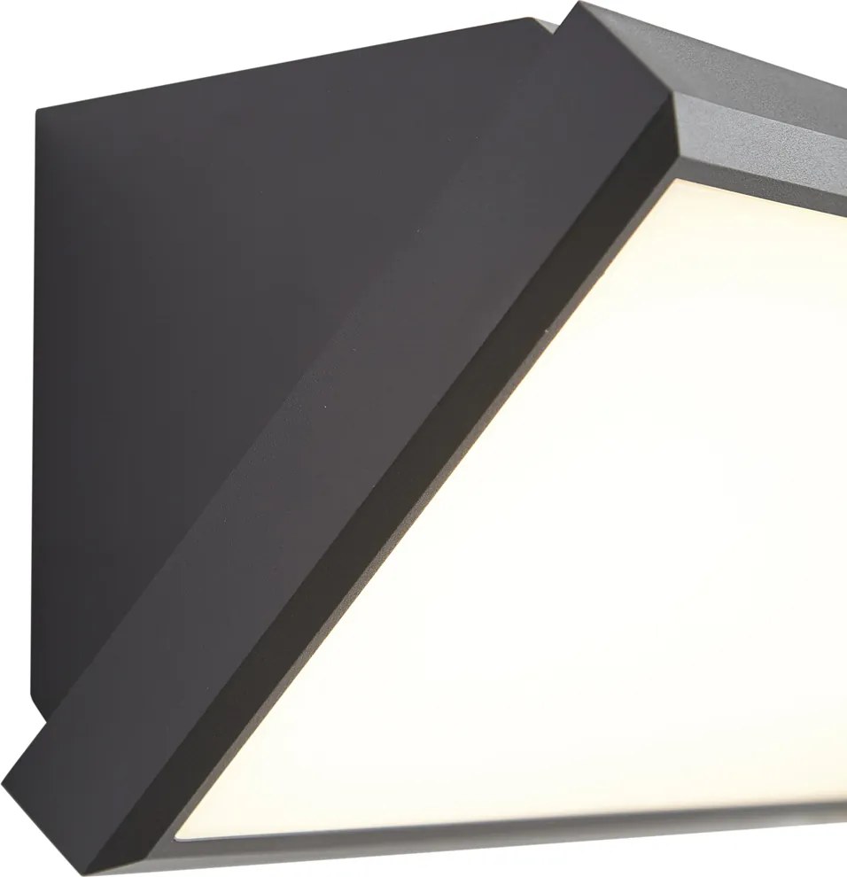 Lampada da parete moderna da esterno grigio scuro con LED IP65 e sensore di movimento - Marek