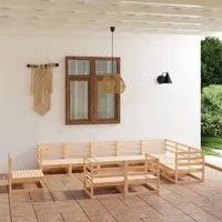 Set Divani da Giardino 10 pz in Legno Massello di Pino 3075814