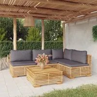 Set Divani da Giardino 5 pz con Cuscini Legno Massello di Teakcod mxl 97566