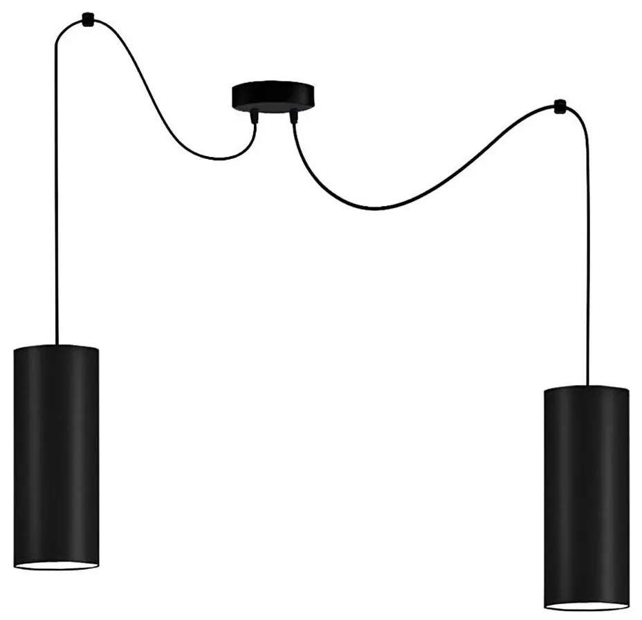 Lampadario a sospensione con filo ZIK 2xE27/40W/230V ragno nero