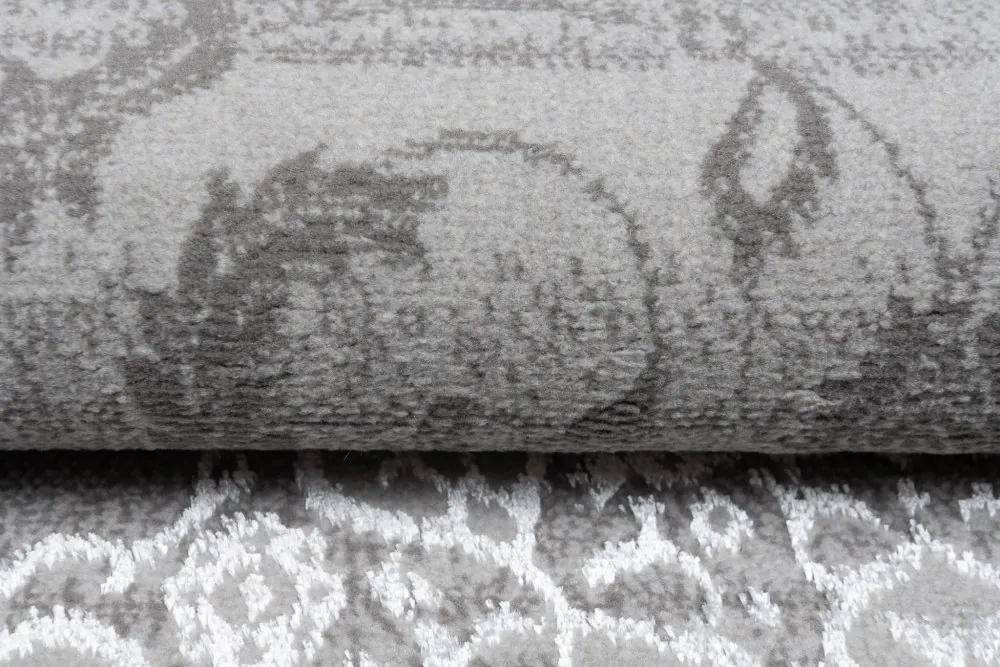 Esclusivo tappeto per interni di design bianco e grigio con motivo Larghezza: 80 cm | Lunghezza: 150 cm