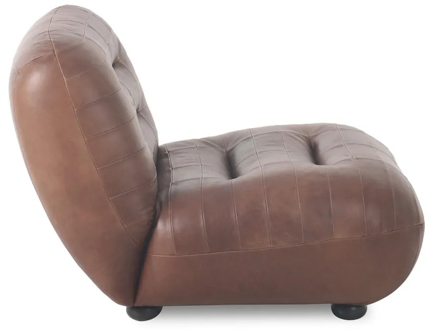 Poltrona marrone con rivestimento in pelle Wyatt – Dutchbone