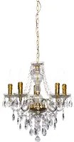 Lampadario Classico 5 Luci con Pendagli Oro 73 cm Luster GD Trio