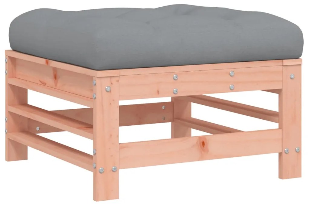 Poggiapiedi da giardino con cuscino legno massello di douglas