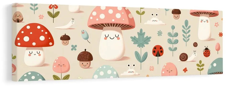 Quadro su tela – Foresta colorata e fiorellini