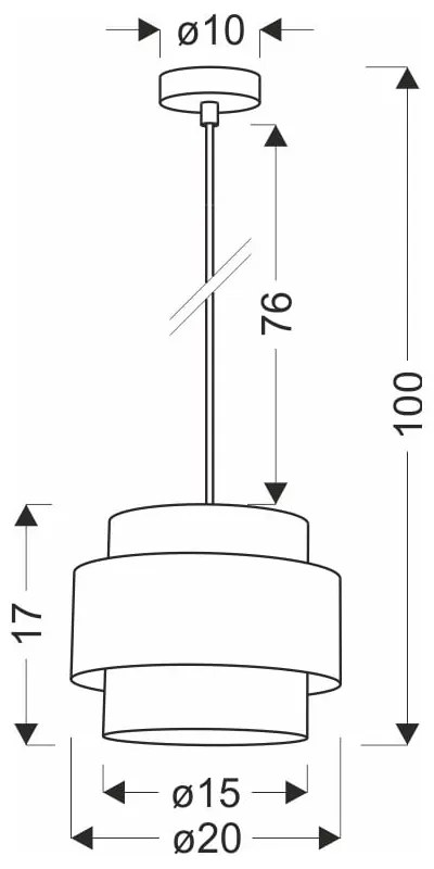Lampada a sospensione con paralume tessile in nero-naturale ø 20 cm Twin - Candellux Lighting