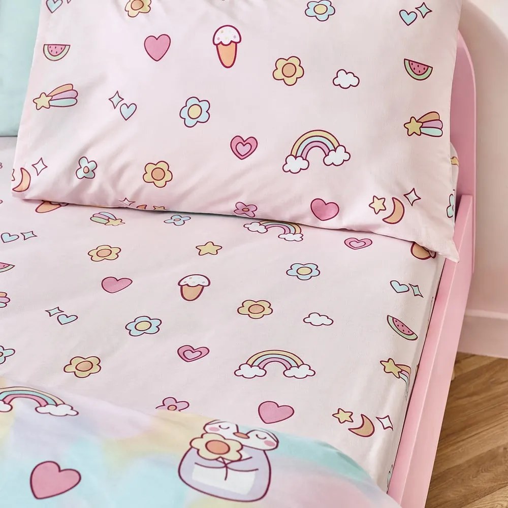 Lenzuolo con angoli per bambini rosa per letto singolo 90x190 cm Forever Together – Catherine Lansfield