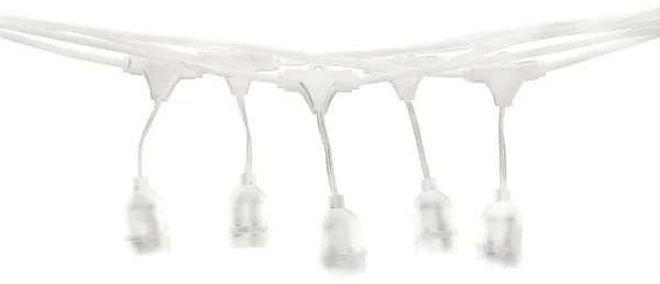 Catena da esterno 15xE27/0,5W/230V 15 m IP44 bianca