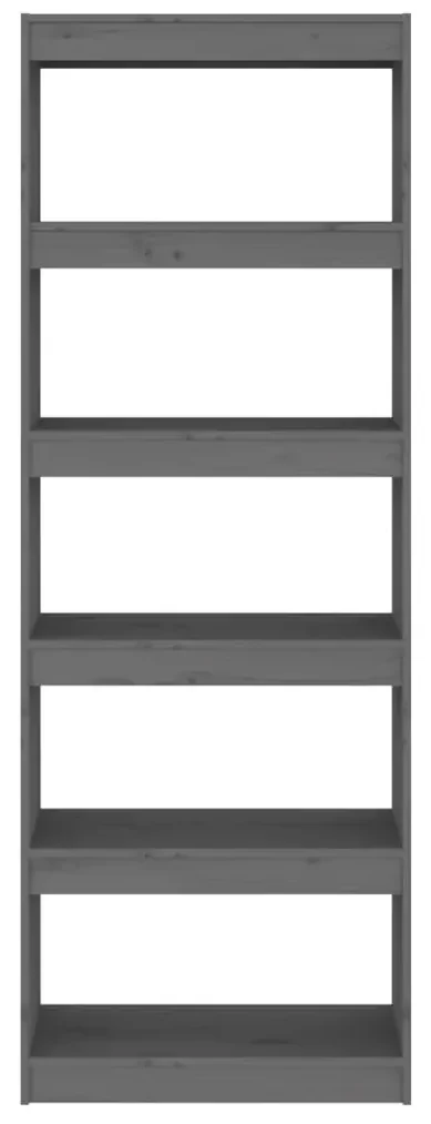 Libreria/divisorio grigio 60x30x167,5 cm in massello di pino