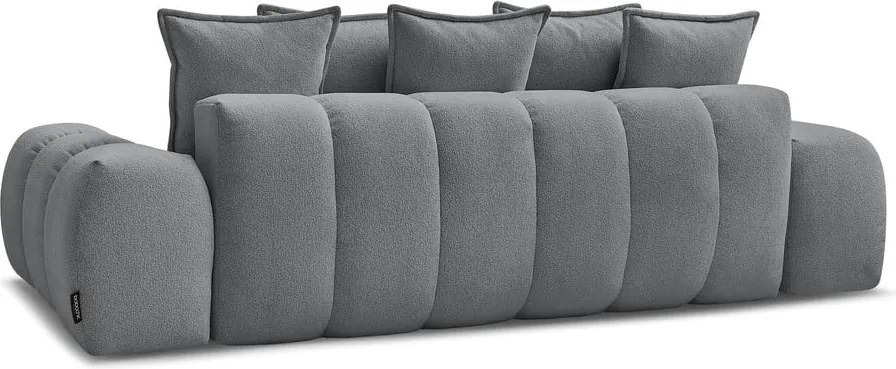 Divano grigio scuro con rivestimento in ciniglia 278 cm Everest – Bobochic Paris