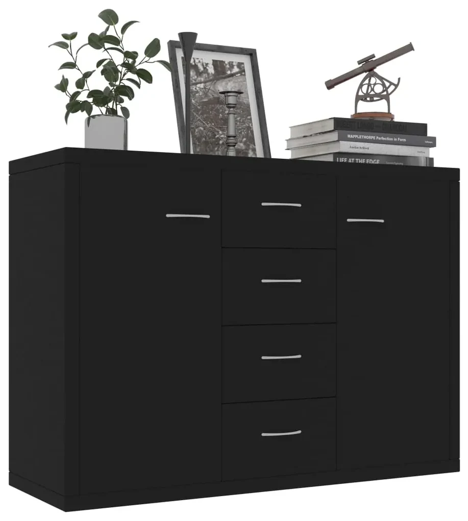Credenza nera 88x30x65 cm in truciolato