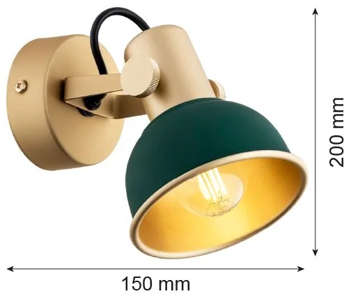 Argon 8247 - Faretto LENORA 1xE14/7W/230V oro/verde