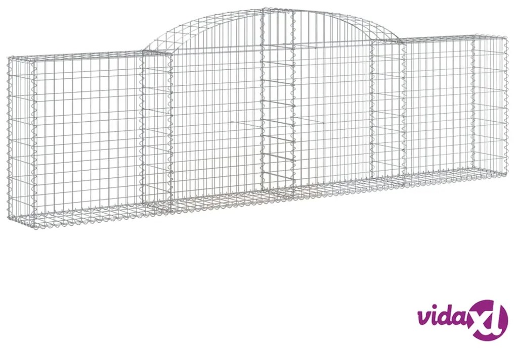 vidaXL Cesti Gabbioni ad Arco 2 pz 300x30x80/100 cm Ferro Zincato