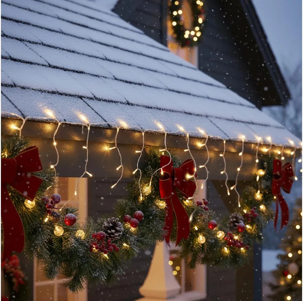 Brilagi - Catena luminosa LED da esterno 400 LED/8 funzioni 23 m IP44 bianco caldo