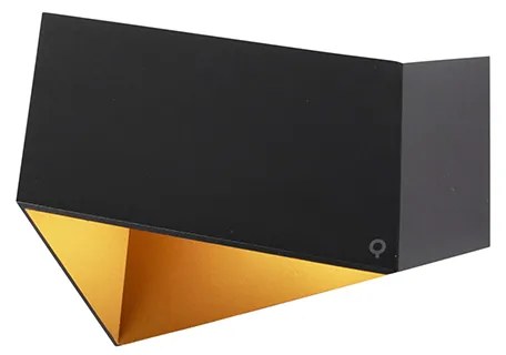 Applique da parete di design nera con oro - Fold