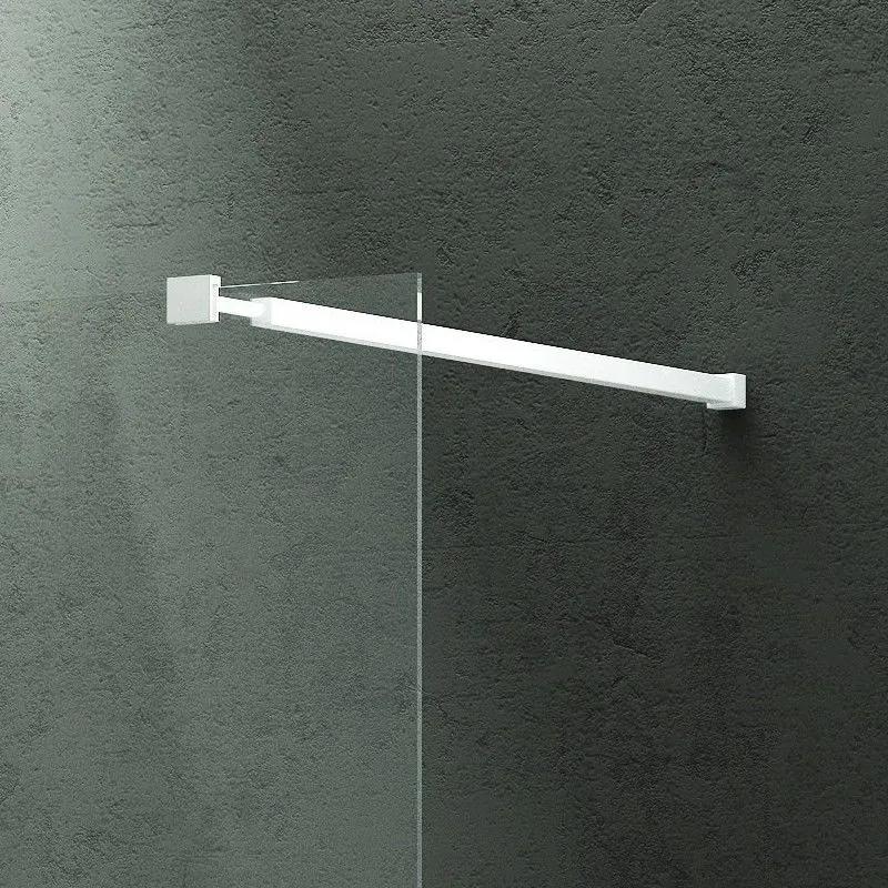 Kamalu - vetro per doccia walk in 160 cm con profilo bianco opaco  kw-100w