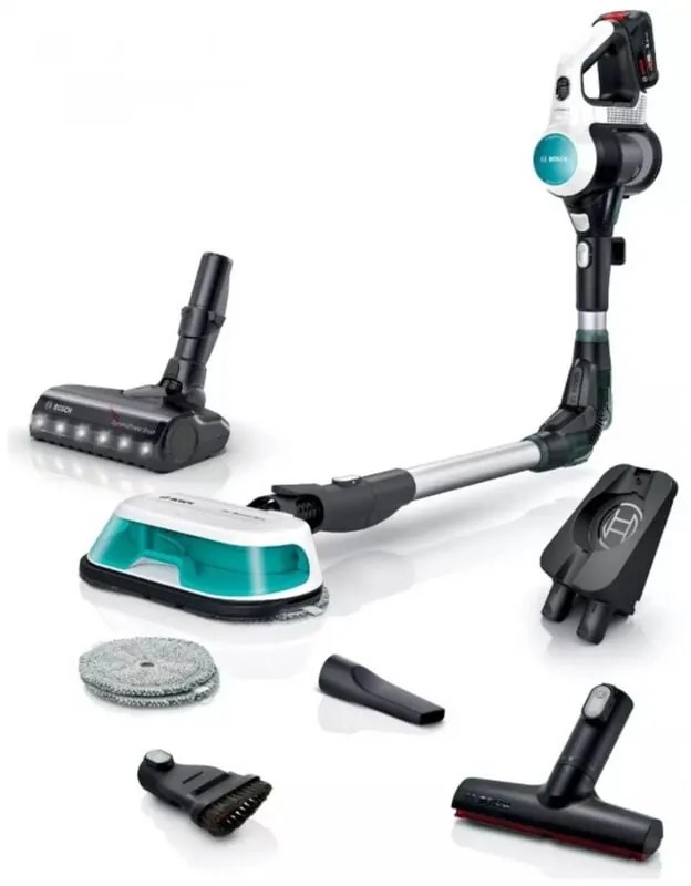 Bosch - BCS71HYGGB Aspirapolvere senza fili 60 minuti di Tempo di Funzionamento-Bianco/Aguamarina