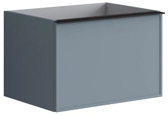 Mobile da bagno sospeso sotto lavabo L 60 x H 40 x P 45.5 cm blu laccato opaco, 1 cassetto Pixel frame