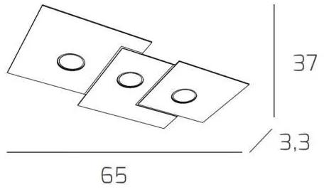 Plafoniera Moderna Rettangolare Plate Metallo Grigio Antracite 3 Luci Gx53