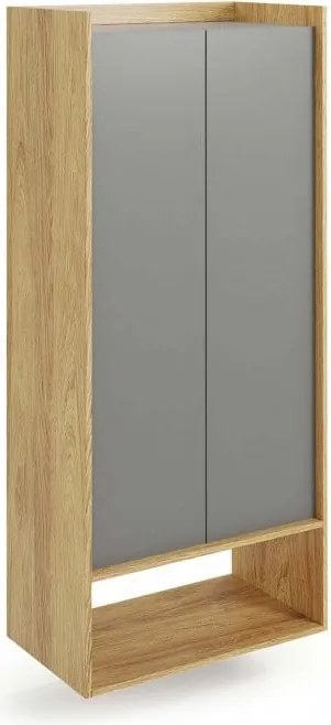 Armadio modulare Mobius 2D in legno naturale/grigio - H179 cm