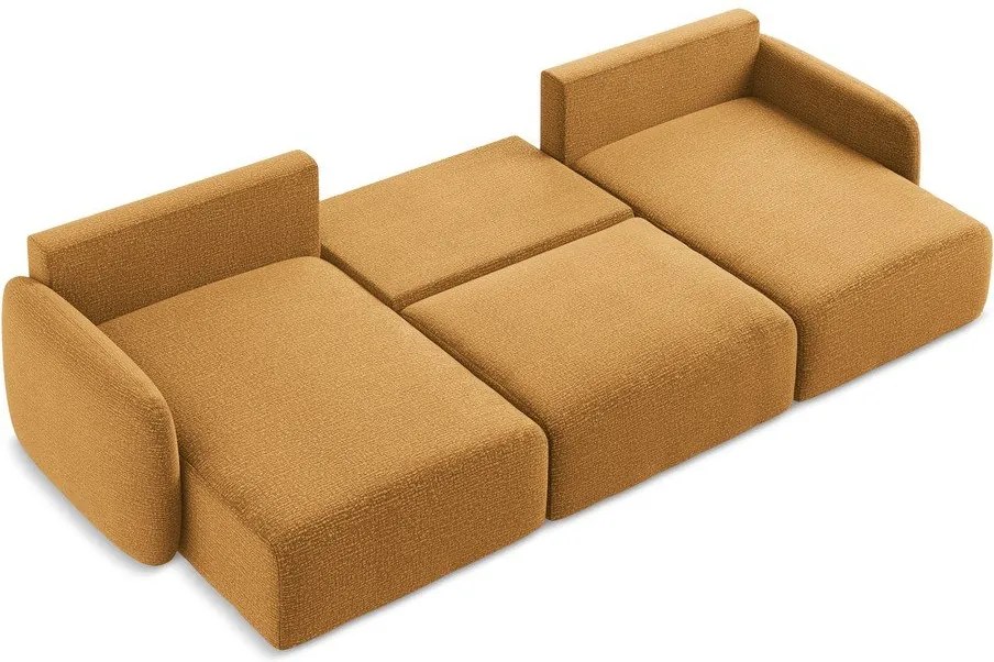 Divano angolare arancione allungabile/con contenitore Kalena – Makamii