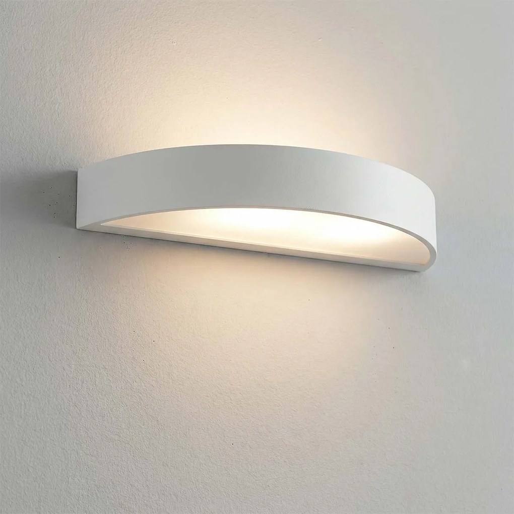 Applique da Parete Curva 2xE14 in Gesso Pitturabile