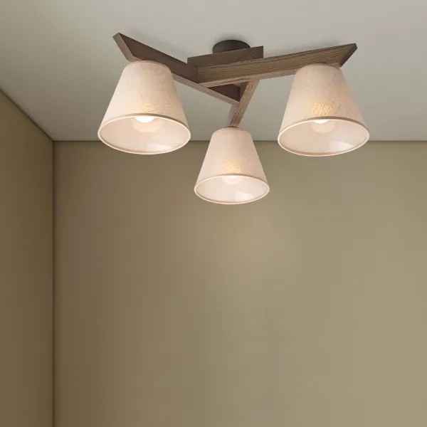 Brilagi - Plafoniera LED ANTHONY 3xE14/40W/230V rovere noce/beige