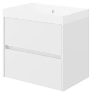 Mobile sottolavabo e lavabo Portofino bianco in mdf L 60 x H 50.5 x P 40 cm 2 cassetti