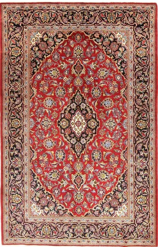 Kashan Tappeto persiano 140x220 Rosso (Iran) Annodato A Mano