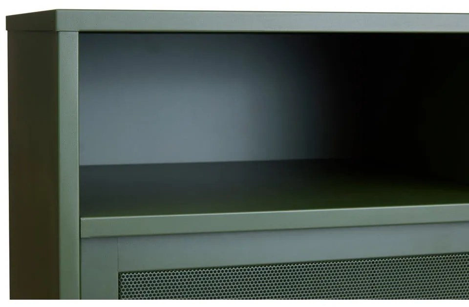 Armadietto in verde scuro in metallo con ante scorrevoli 90x140x40 cm Veep – Unique Furniture