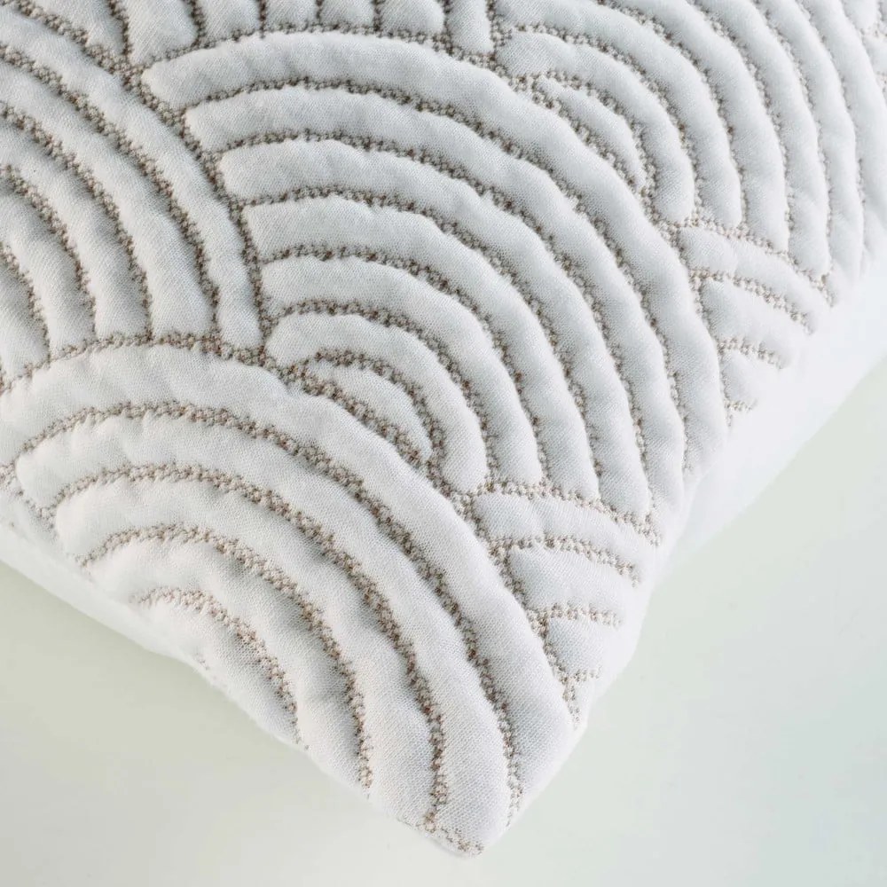 Set con copriletto e federa bianco/beige in jersey 240x260 cm Cassandra – douceur d'intérieur