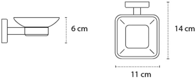 New Line M3 portasapone a muro In vetro acidato e Acciaio Inox Nero Opaco