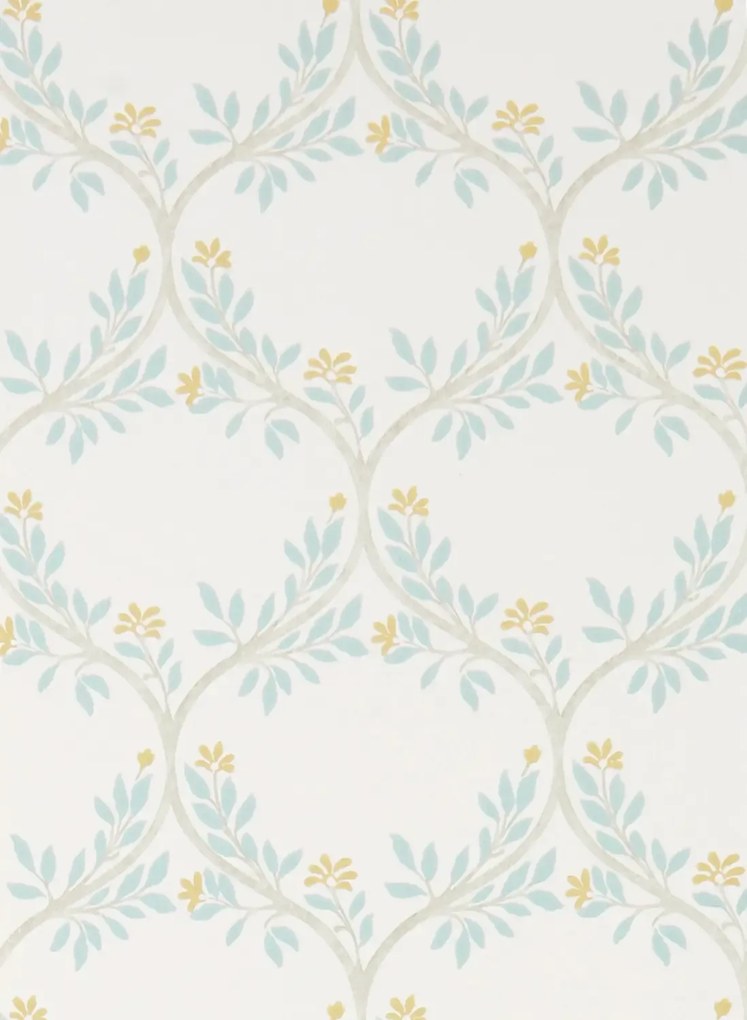 Nina Campbell Carta da parati Arber - Aqua/ Yellow