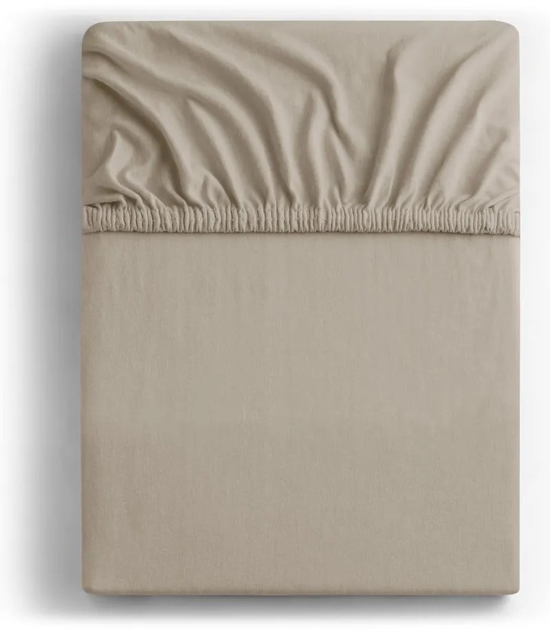 Lenzuolo con angoli marrone chiaro in jersey 90x200 cm Amber – Restilo