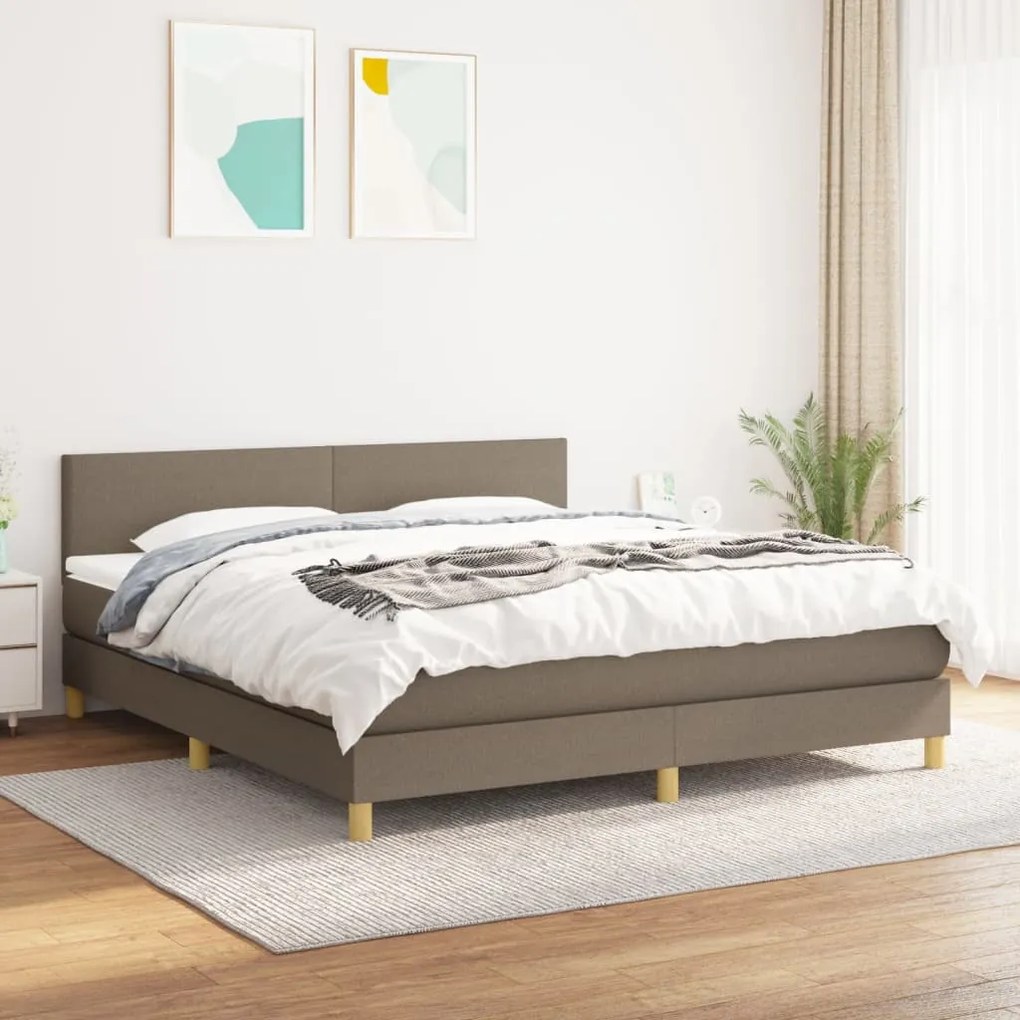 Giroletto A Molle Con Materasso Tortora 160x200 Cm İn Tessuto /
