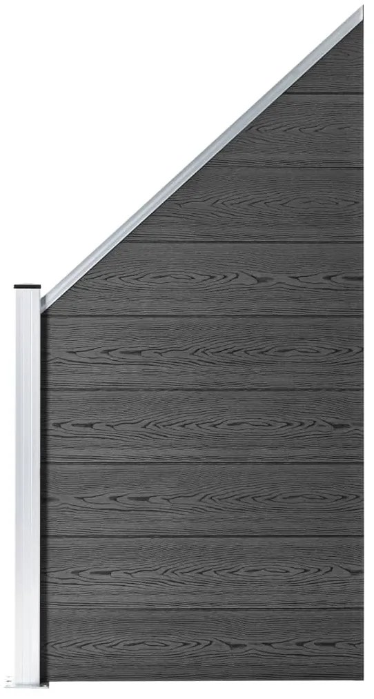 Pannello Di Recinzione İn Wpc 95x(105-180) Cm Nero /