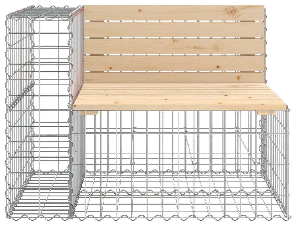 Panca giardino design gabbione 92x71x65,5 cm massello di pino