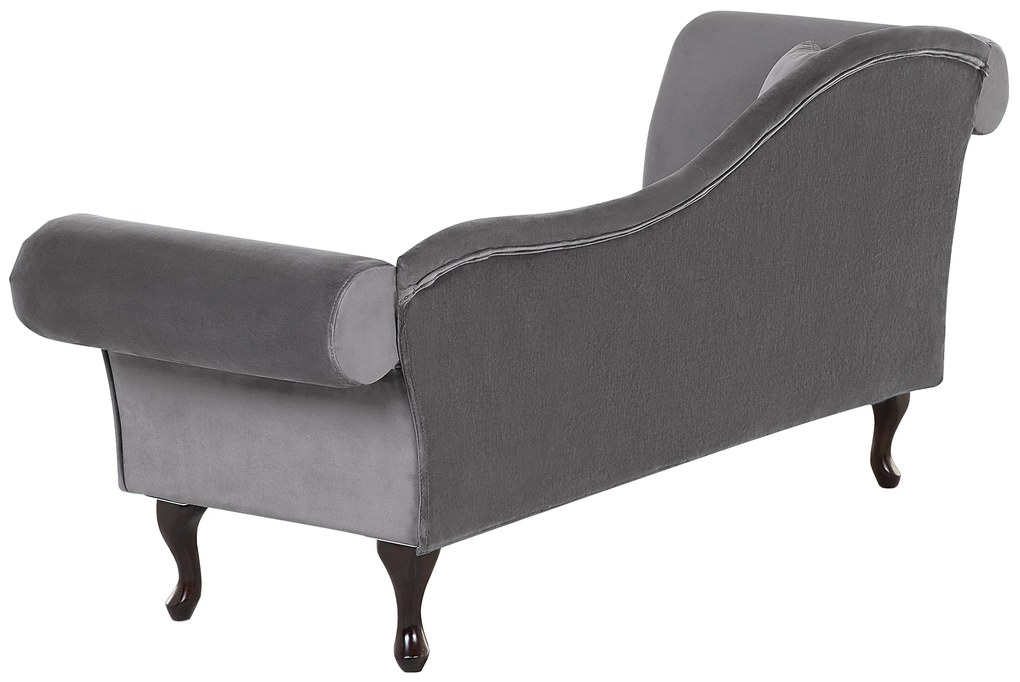 Chaise longue per lato sinistro in velluto grigio LATTES Beliani